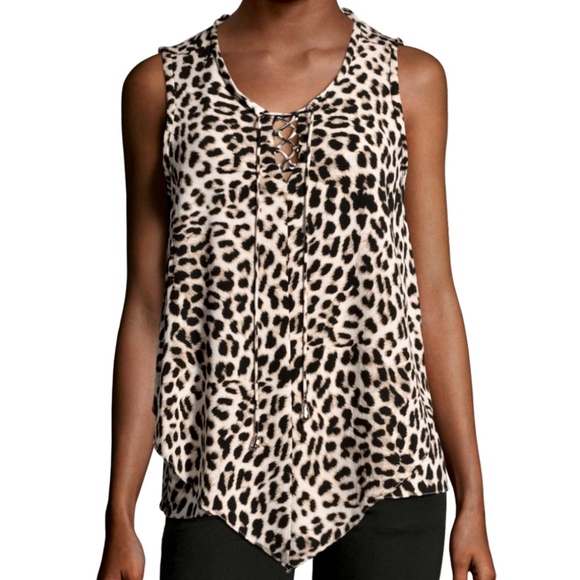 Vince Camuto Tops - Vince Camuto | Sleeveless Leopard Print Lace Top